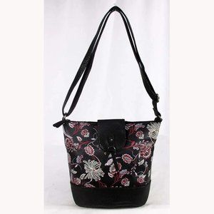 Floral Black and Pink Women's Bag